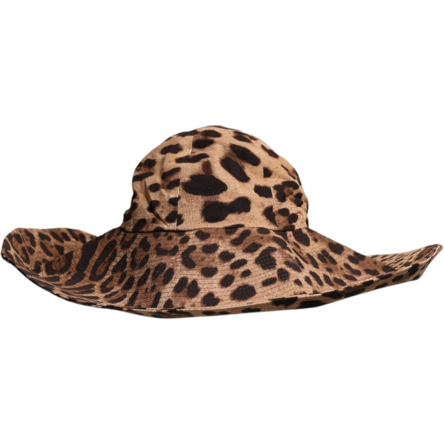 Dolce & Gabbana Brown Leopard Viscose Women Bucket Hat Dolce & Gabbana Dark Slate Gray