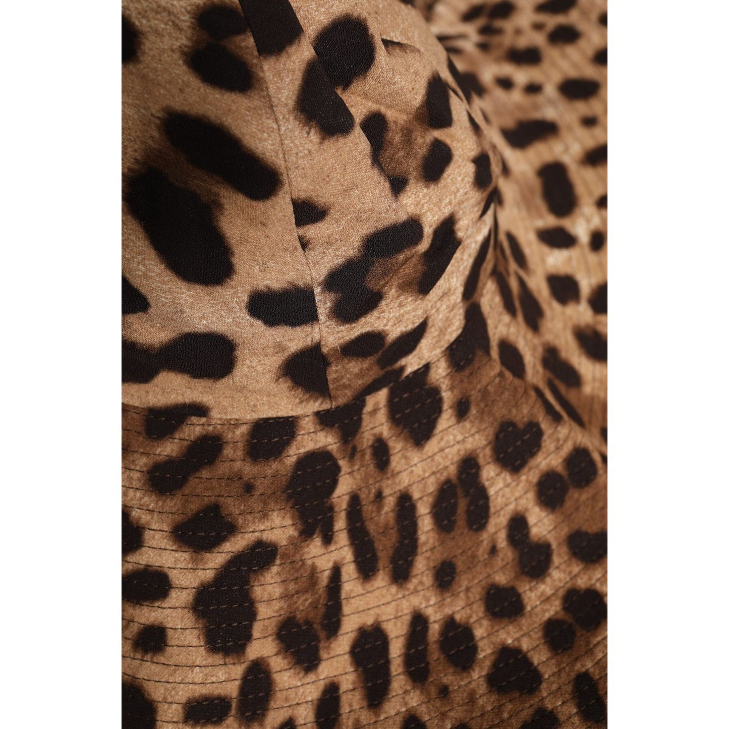 Dolce & Gabbana Brown Leopard Viscose Women Bucket Hat Dolce & Gabbana Sienna