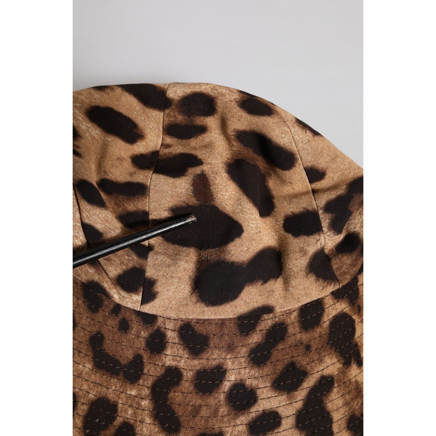 Dolce & Gabbana Brown Leopard Viscose Women Bucket Hat Dolce & Gabbana Sienna