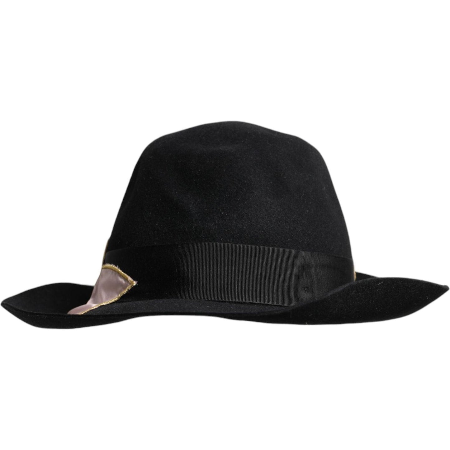 Dolce & Gabbana Black Logo Embroidered Women Wide Brim Hat Dolce & Gabbana Black