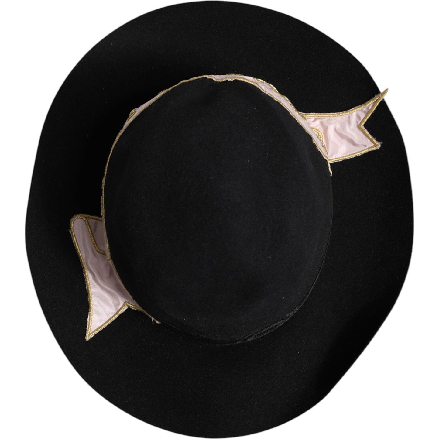Dolce & Gabbana Black Logo Embroidered Women Wide Brim Hat Dolce & Gabbana Black