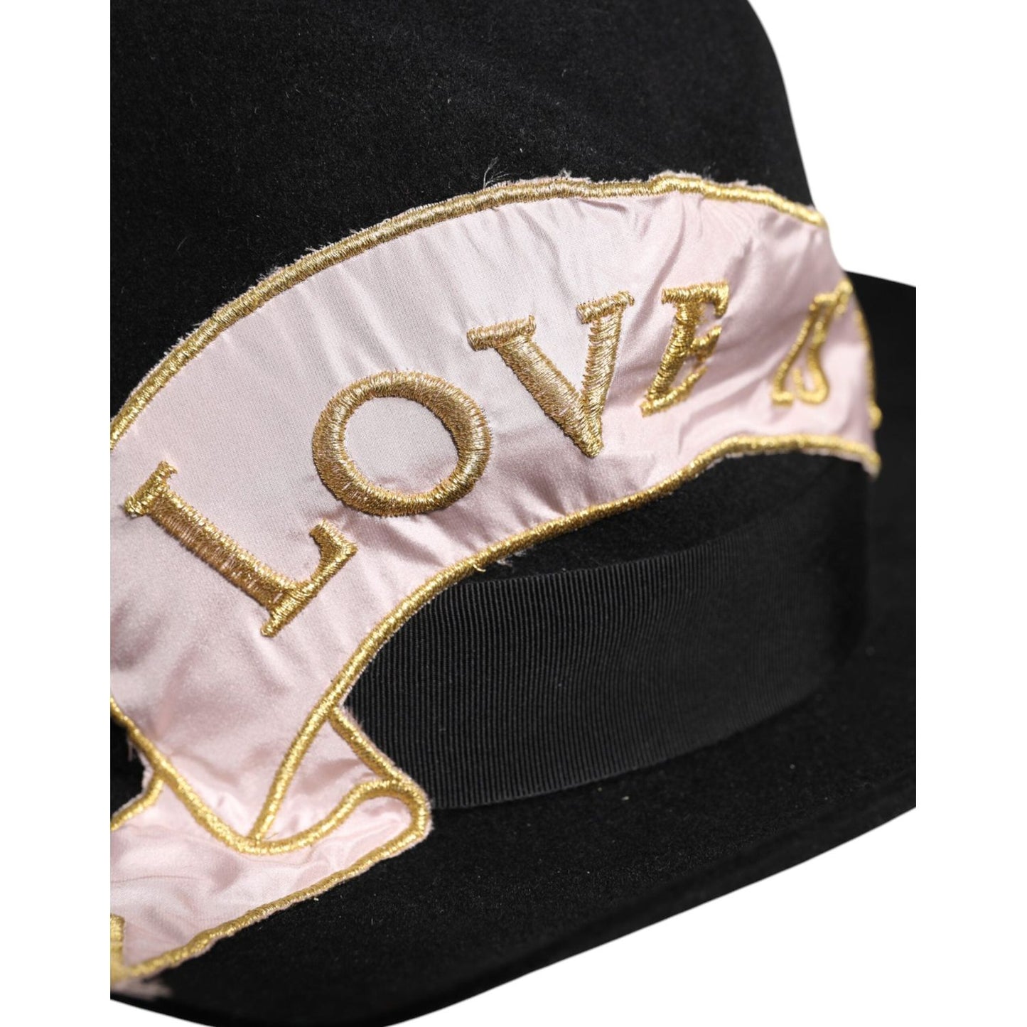 Dolce & Gabbana Black Logo Embroidered Women Wide Brim Hat Dolce & Gabbana Gray