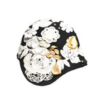 Dolce & Gabbana Black Wool White Floral Gold Leaf Cloche Hat HAT9649