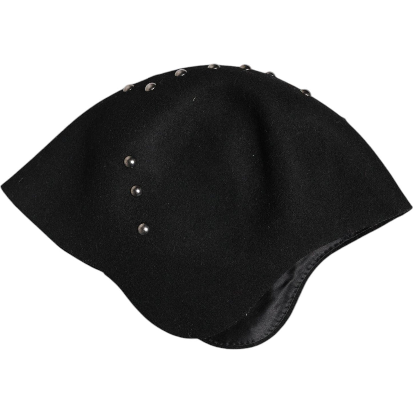 Dolce & Gabbana Black Wool Multicolor Embellished Cloche Hat Dolce & Gabbana Black