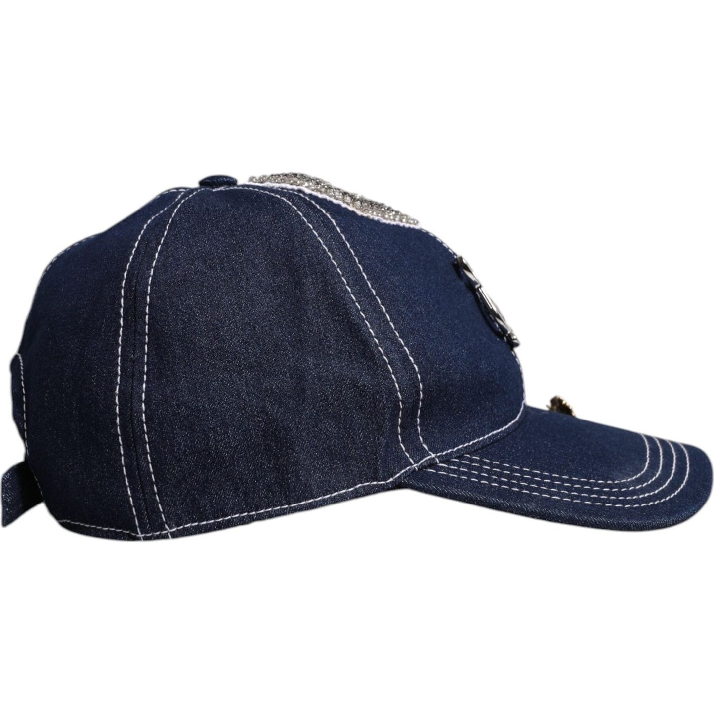 Dolce & Gabbana Blue Crystal Embellishment Baseball Cap Dolce & Gabbana Dark Slate Gray