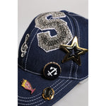 Dolce & Gabbana Blue Crystal Embellishment Baseball Cap HAT9651-57