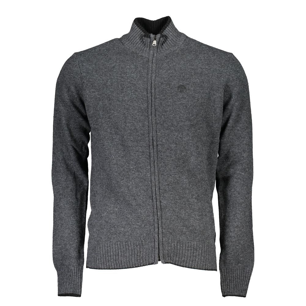 North Sails Gray Polyamide Men Cardigan North Sails Dark Slate Gray