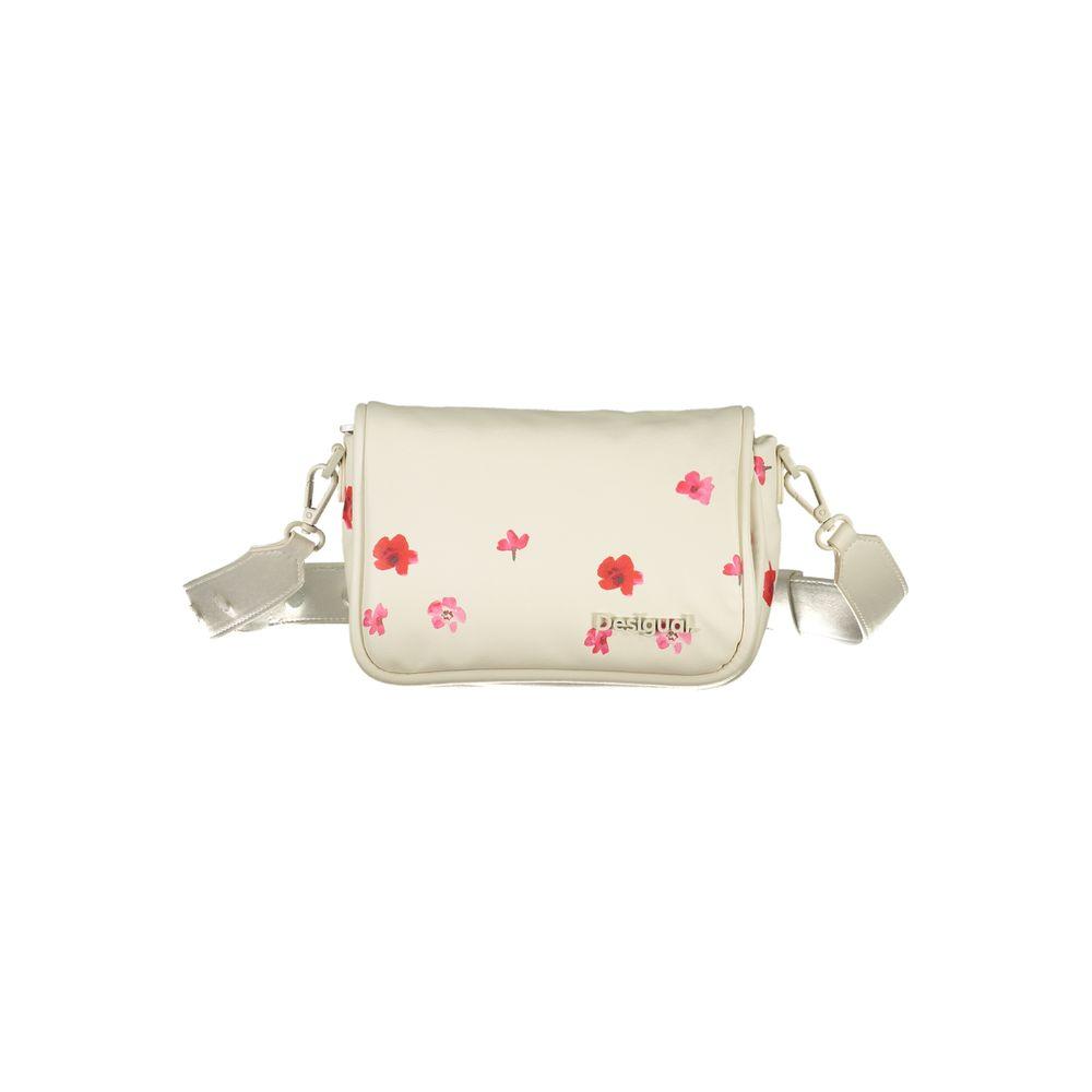 Desigual White Polyethylene Handbag Desigual Light Gray