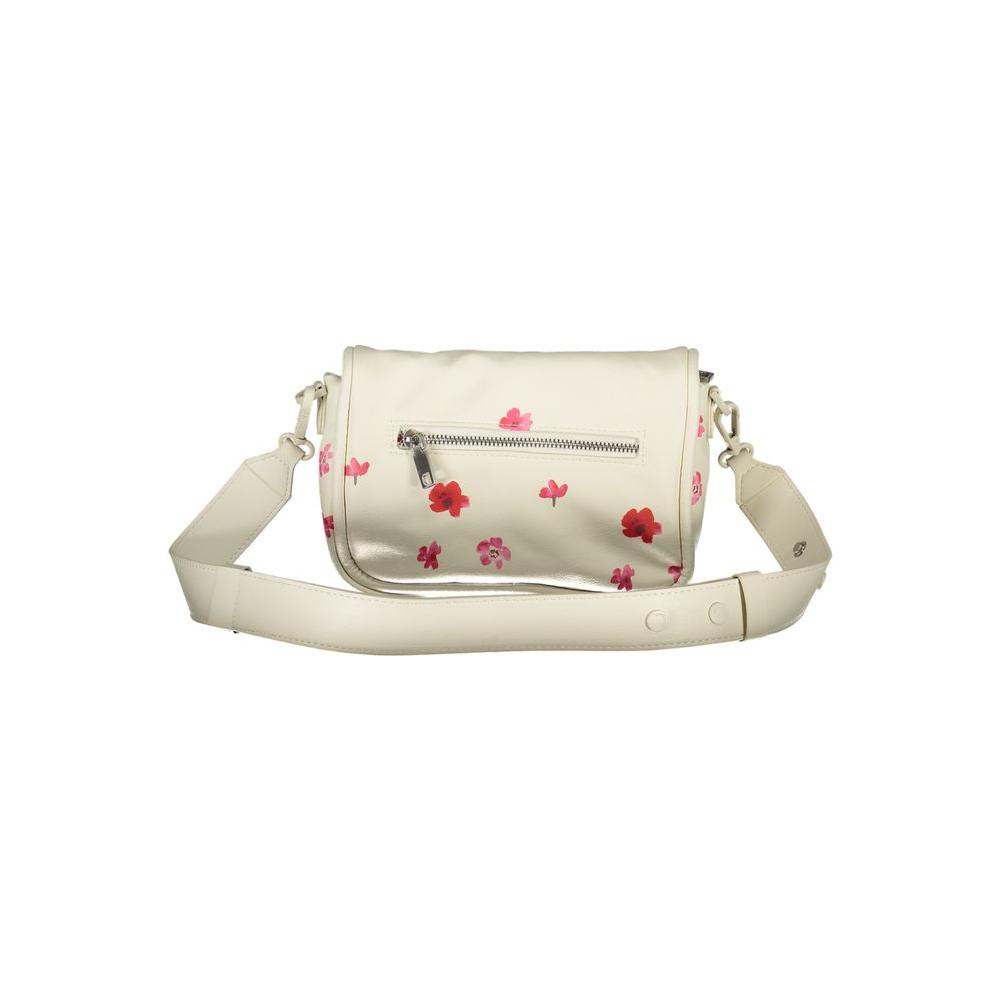 Desigual White Polyethylene Handbag Desigual Light Gray