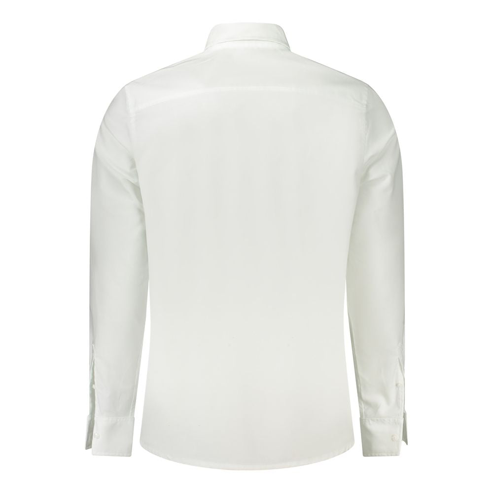 Calvin Klein White Cotton Men Shirt Calvin Klein Beige