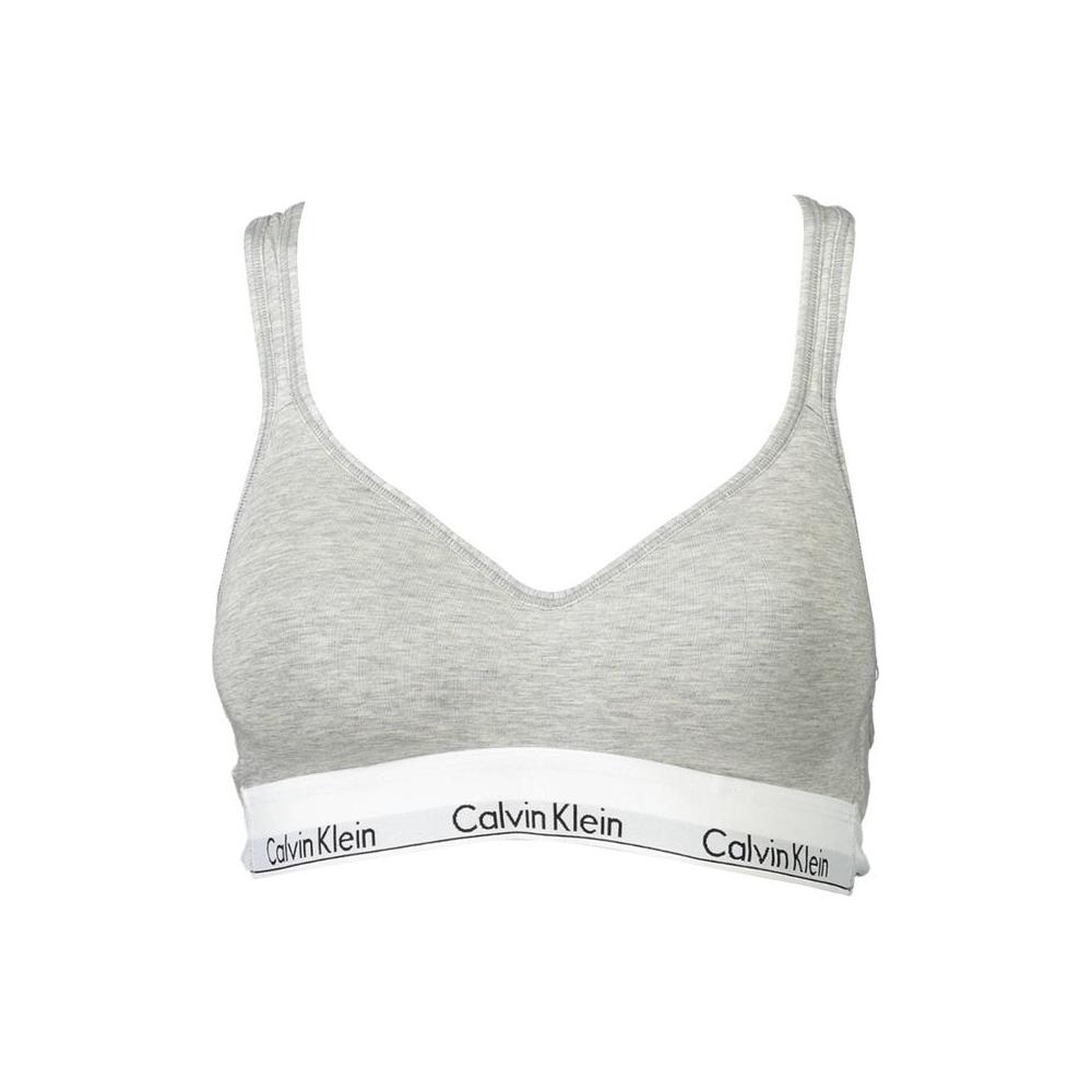 Calvin Klein Gray Cotton Women Bralette Calvin Klein Light Gray
