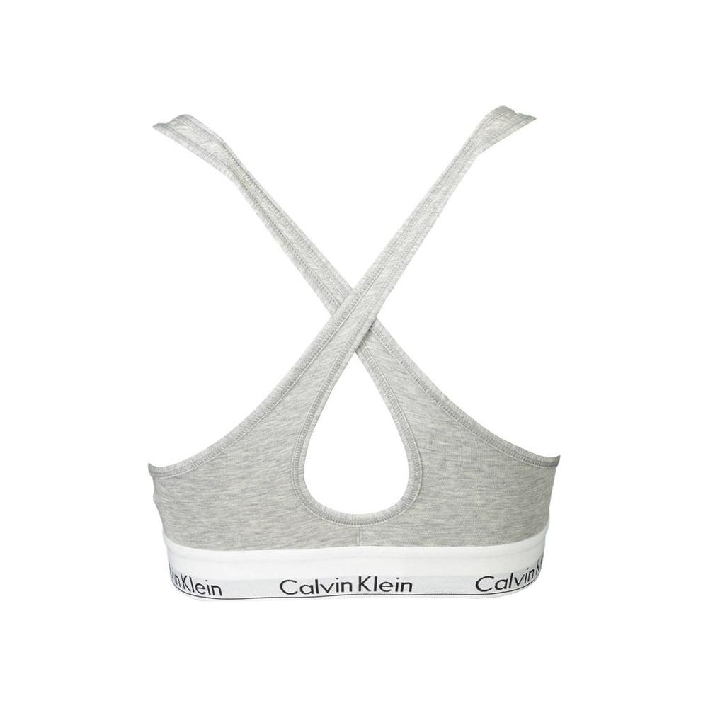 Calvin Klein Gray Cotton Women Bralette Calvin Klein Light Gray