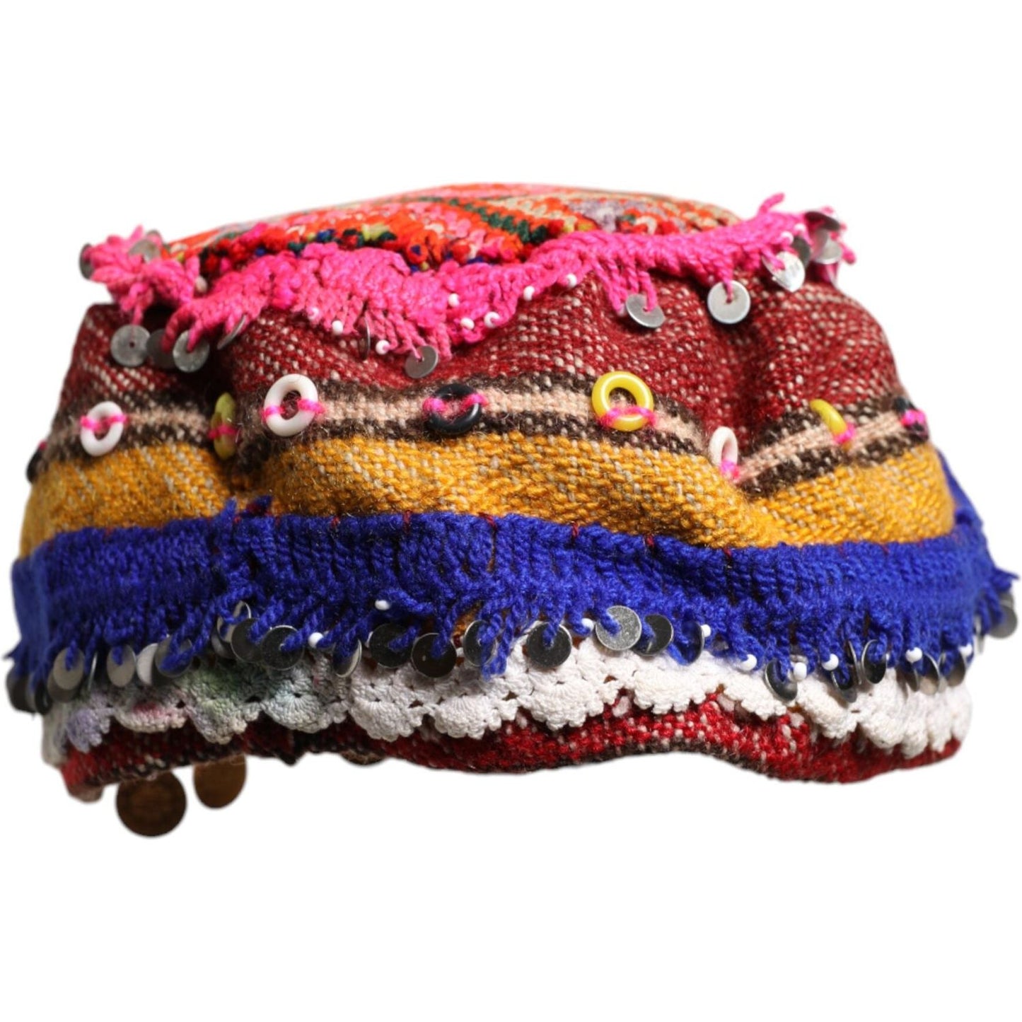 Dolce & Gabbana Multicolor Floral Sequin Knitted Embellished Hat Dolce & Gabbana Dark Slate Gray