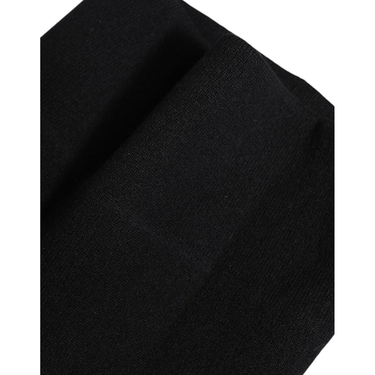 Dolce & Gabbana Black Cashmere Knitted Neck Warmer Foulard Scarf Dolce & Gabbana Black