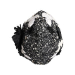 Dolce & Gabbana Black Wool White Floral Embellished Cloche Hat HAT9671