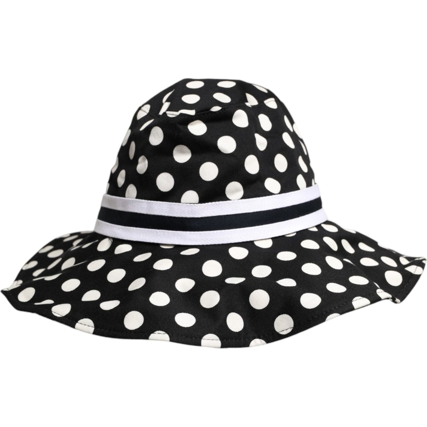 Dolce & Gabbana Black White Polka Dot Wide Brim Bucket Hat Dolce & Gabbana Lavender