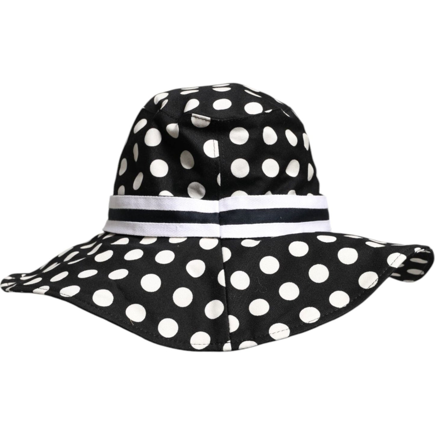 Dolce & Gabbana Black White Polka Dot Wide Brim Bucket Hat Dolce & Gabbana Lavender