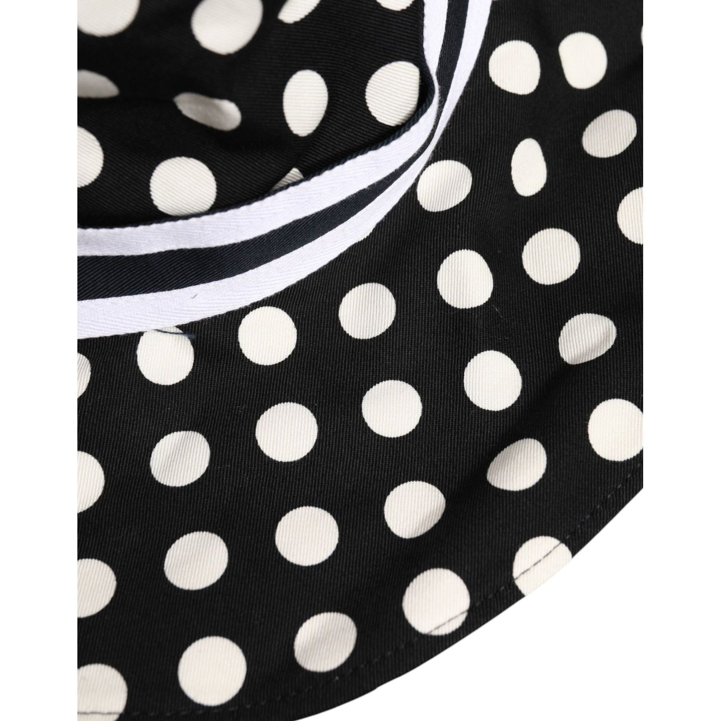 Dolce & Gabbana Black White Polka Dot Wide Brim Bucket Hat Dolce & Gabbana Black