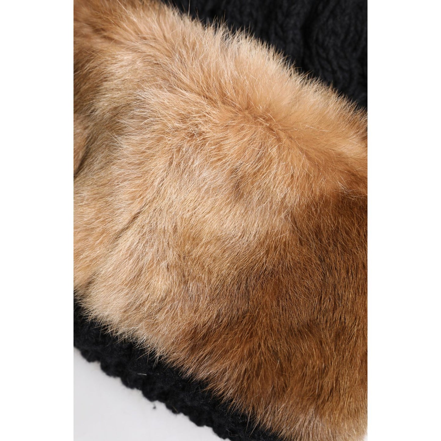 Dolce & Gabbana Black Brown Dyed Rabbit Real Fur Winter Beanie Hat Dolce & Gabbana Rosy Brown