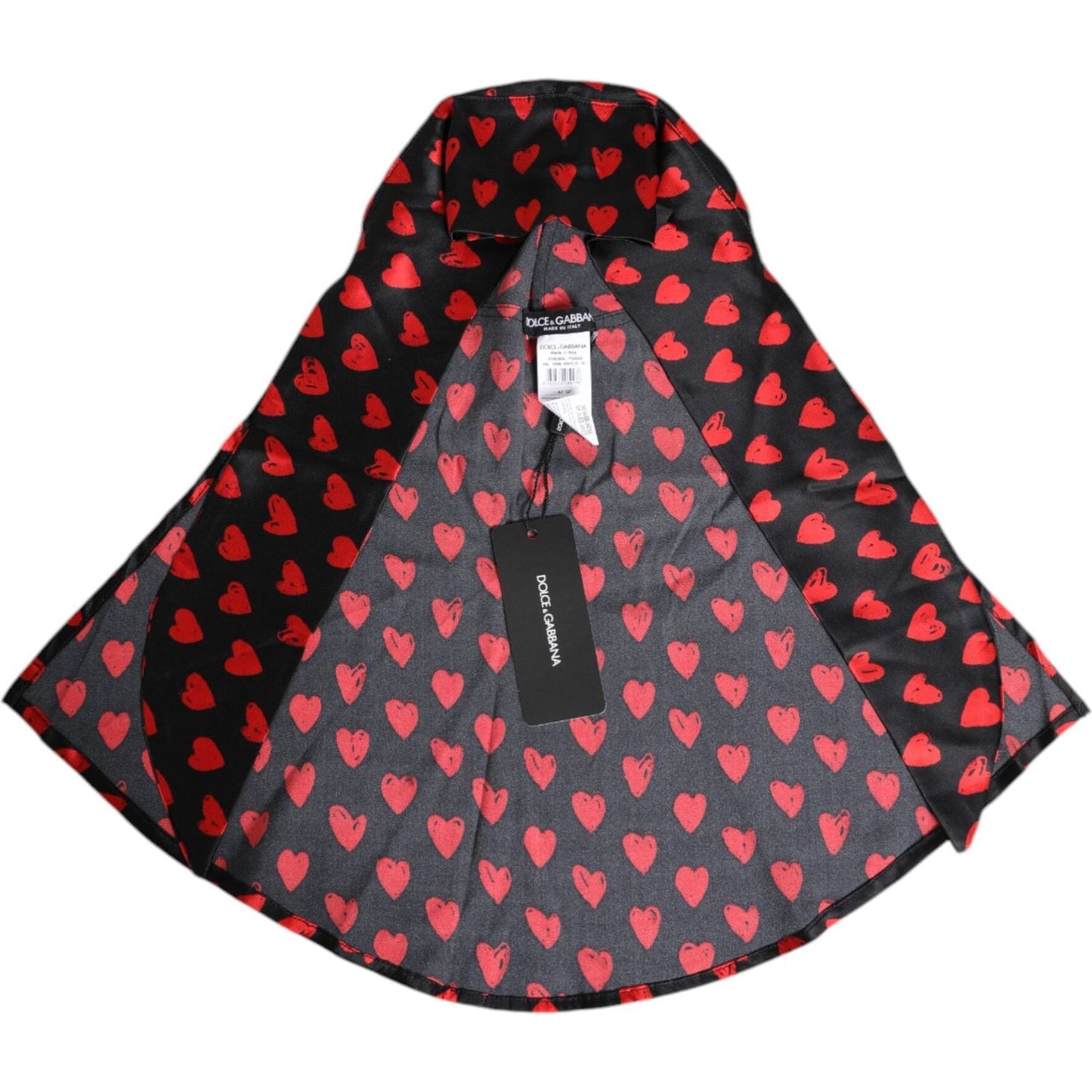 Dolce & Gabbana Black Red Hearts Polyester Hat Dolce & Gabbana Dark Slate Gray