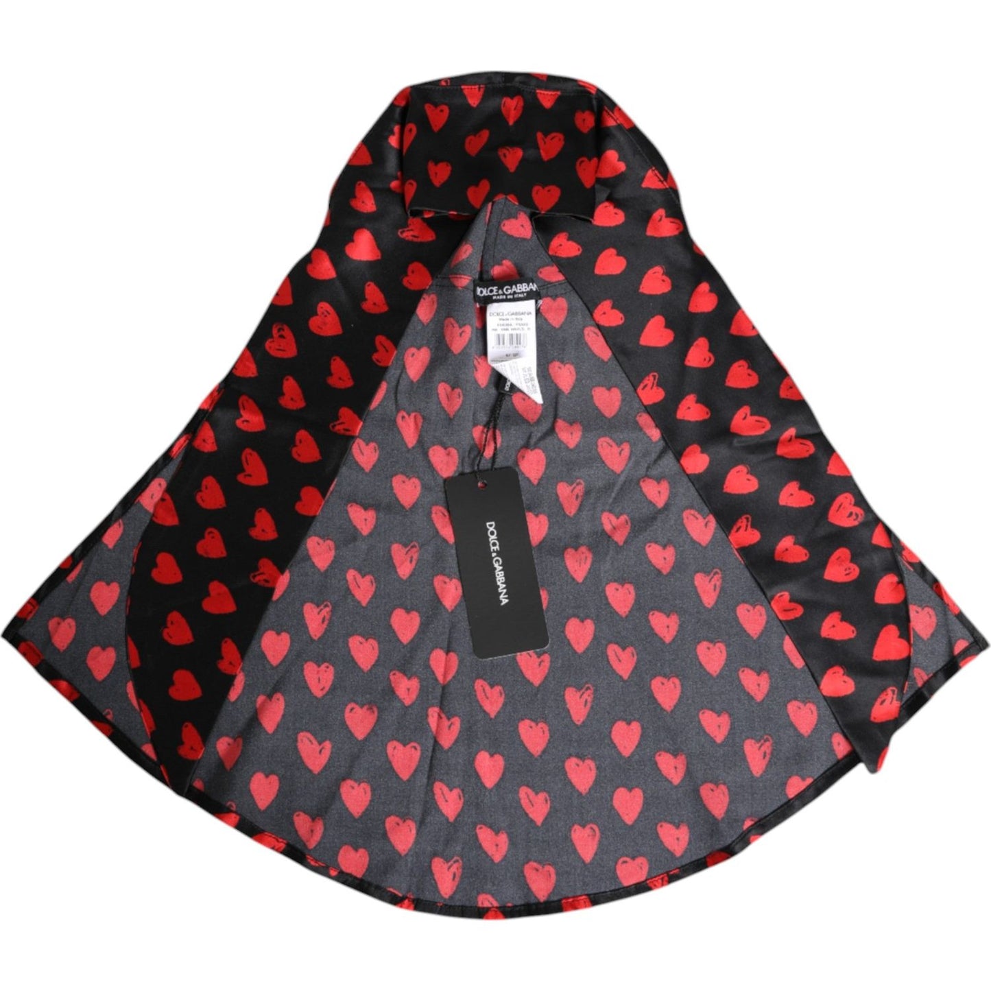 Dolce & Gabbana Black Red Hearts Polyester Hat Dolce & Gabbana Dark Slate Gray