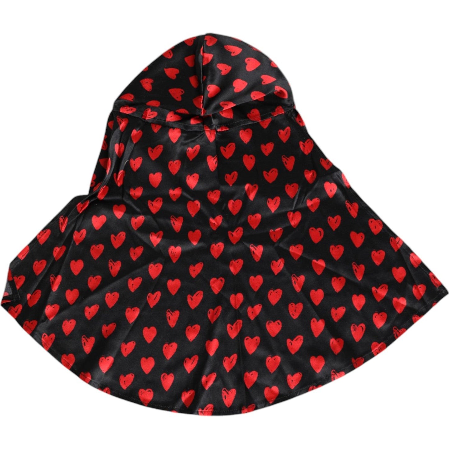 Dolce & Gabbana Black Red Hearts Polyester Hat Dolce & Gabbana Firebrick