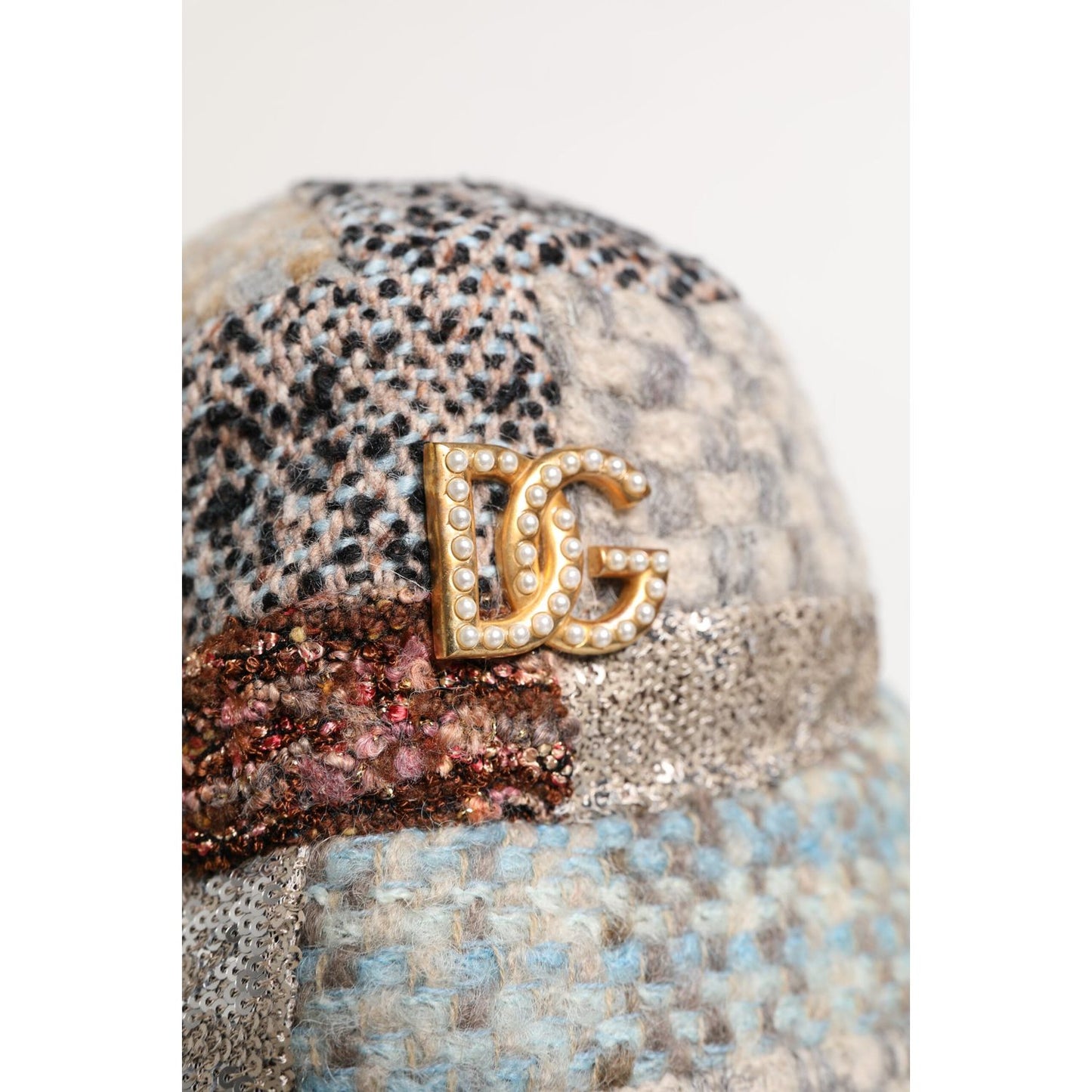 Dolce & Gabbana Multicolor Patchwork Embellished Bucket Hat Dolce & Gabbana Light Gray