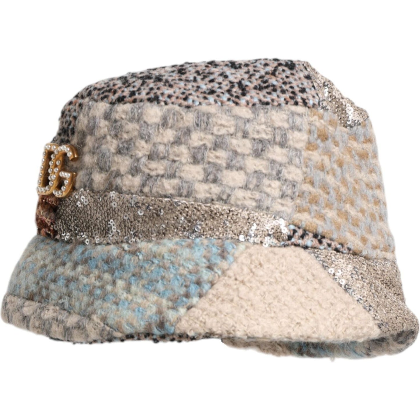 Dolce & Gabbana Multicolor Patchwork Embellished Bucket Hat Dolce & Gabbana Dark Gray
