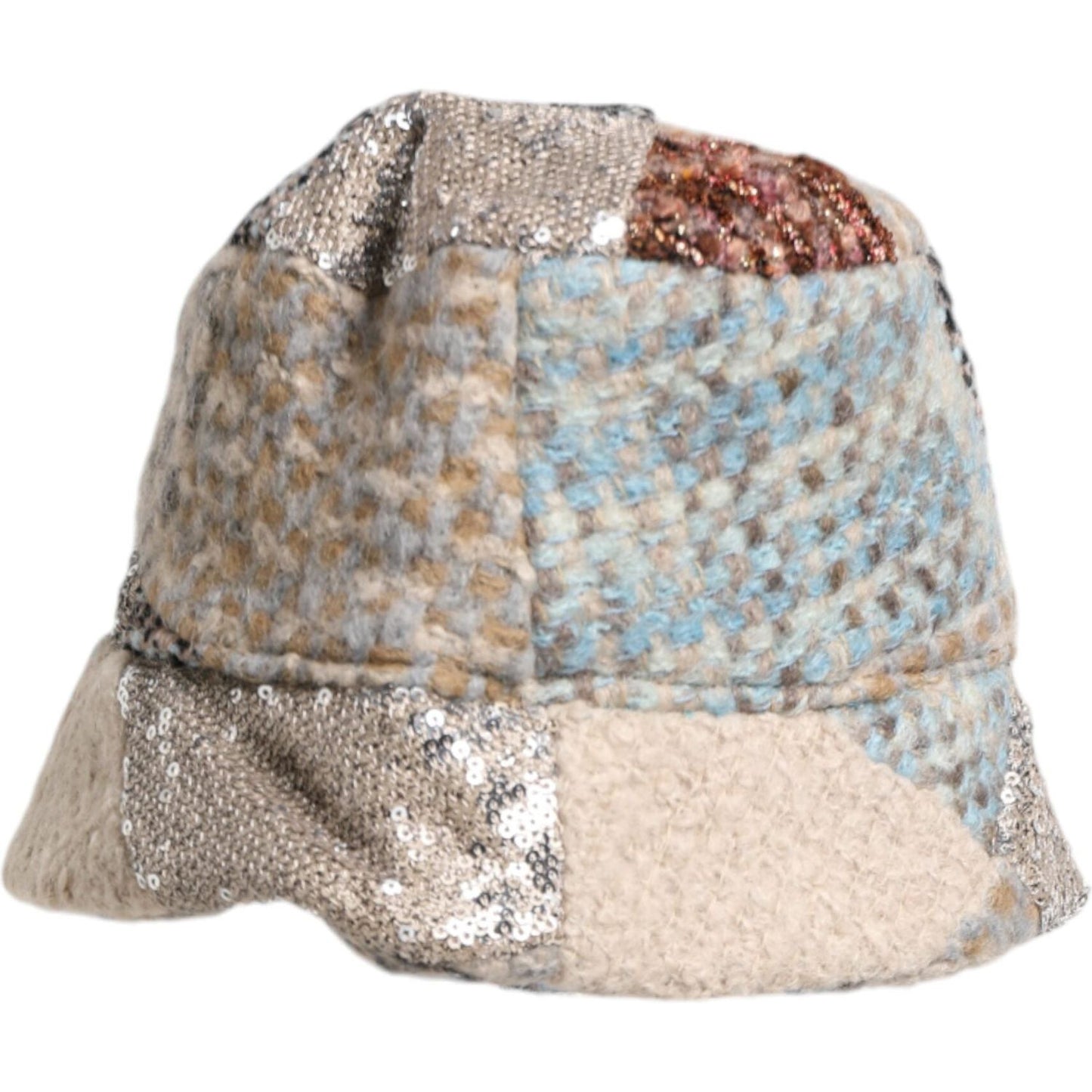 Dolce & Gabbana Multicolor Patchwork Embellished Bucket Hat Dolce & Gabbana Gray