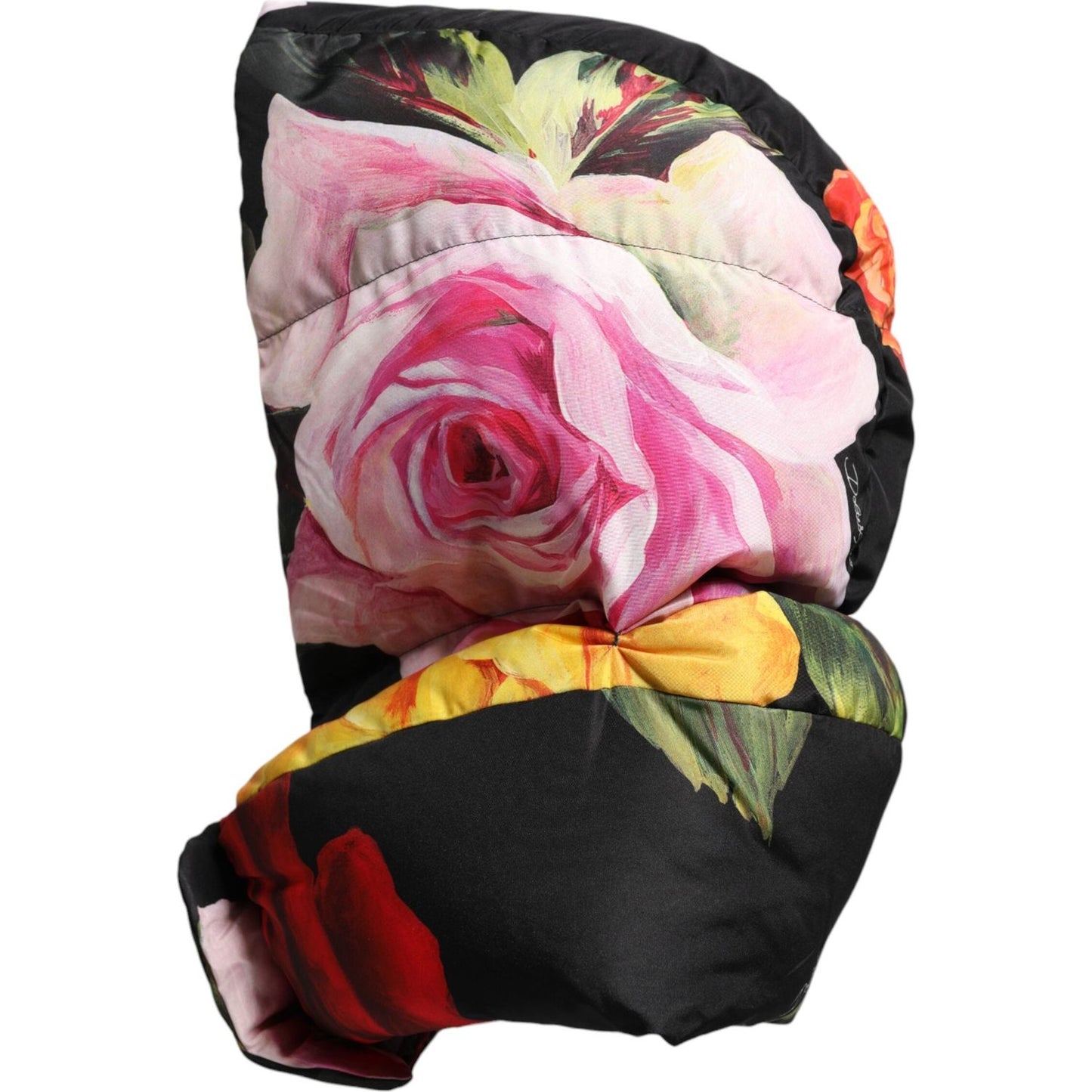 Dolce & Gabbana Black Floral Print Whole Head Wrap Hat Dolce & Gabbana Tan