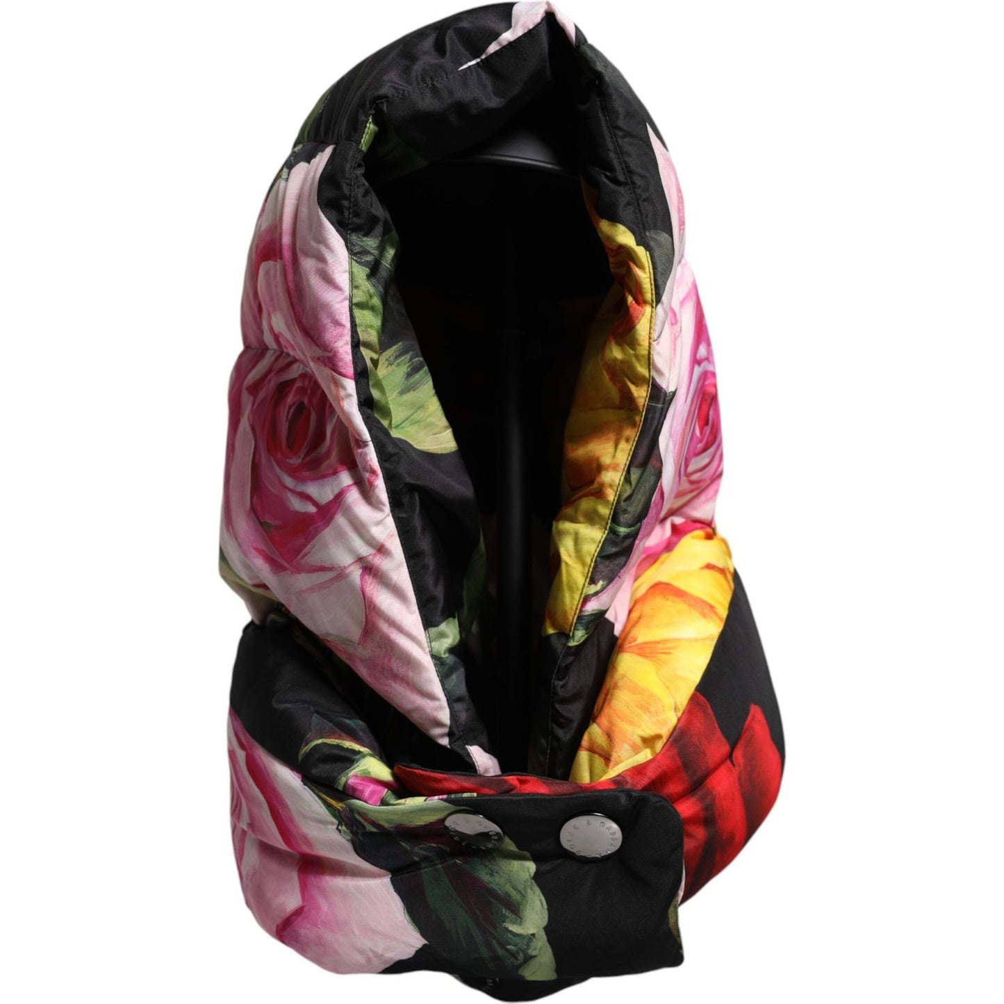 Dolce & Gabbana Black Floral Print Whole Head Wrap Hat Dolce & Gabbana Rosy Brown