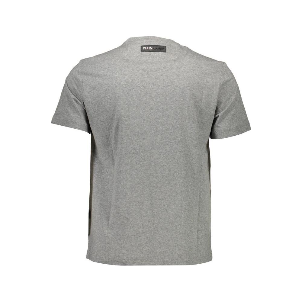 Plein Sport Gray Cotton Men T-Shirt Plein Sport Dark Gray