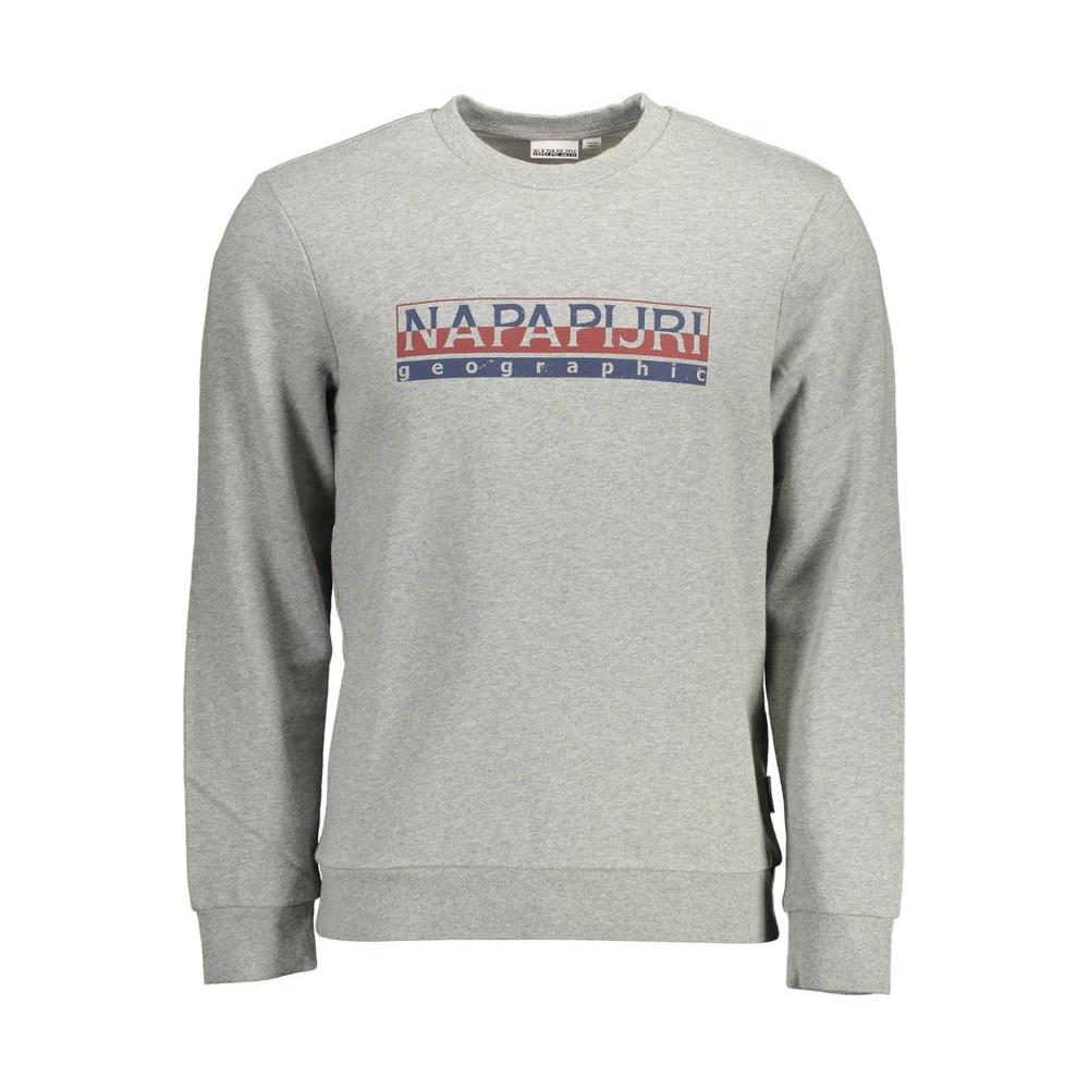 Napapijri Gray Cotton Men Sweater Napapijri Gray