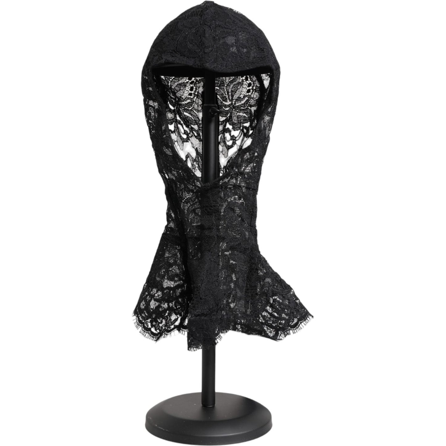 Dolce & Gabbana Black Floral Lace Whole Head Wrap Hat Dolce & Gabbana Dark Slate Gray