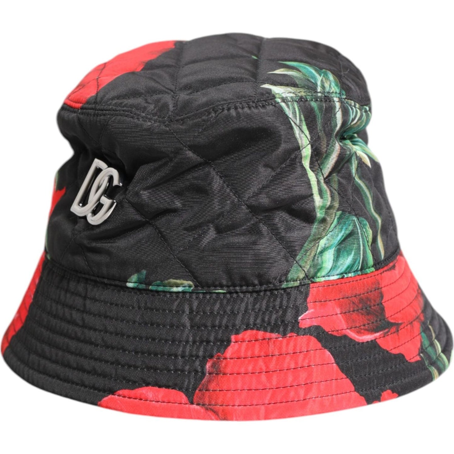 Dolce & Gabbana Multicolor DG Plaque Wide Brim Bucket Hat Dolce & Gabbana Dark Slate Gray