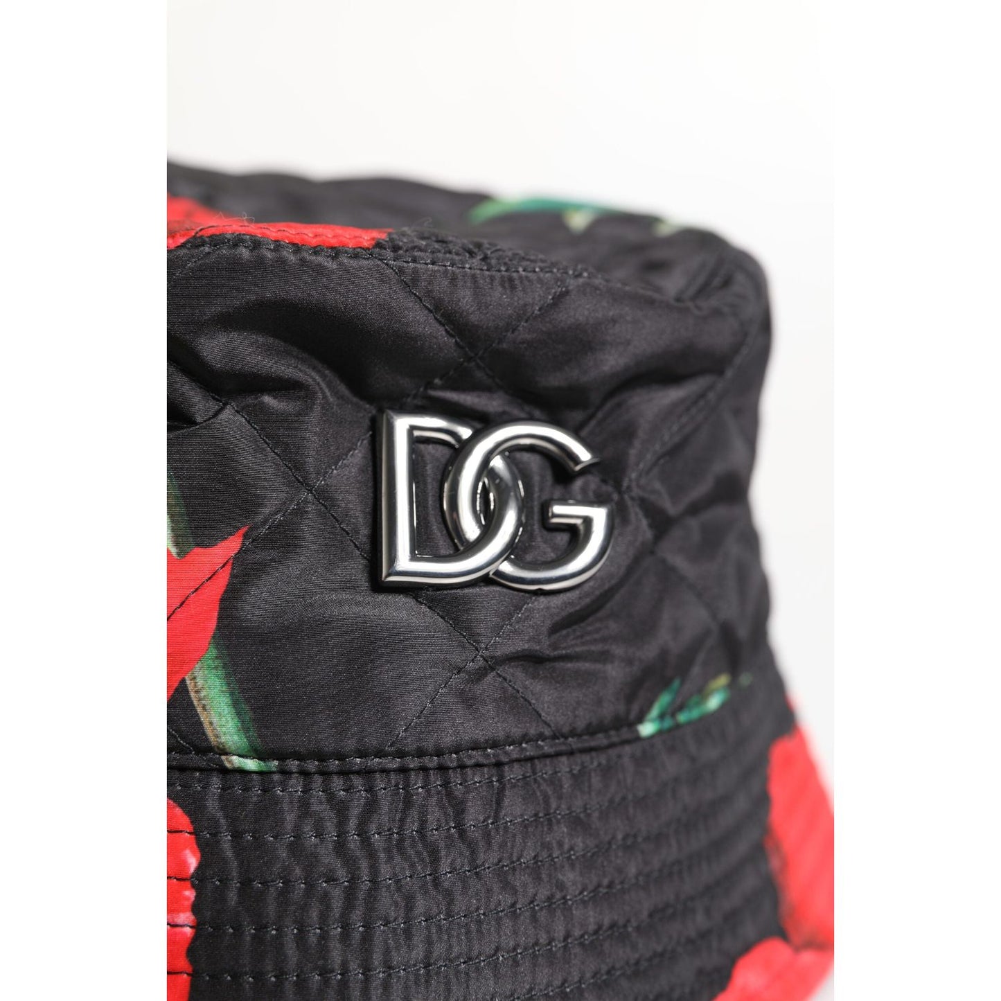 Dolce & Gabbana Multicolor DG Plaque Wide Brim Bucket Hat Dolce & Gabbana Dark Slate Gray