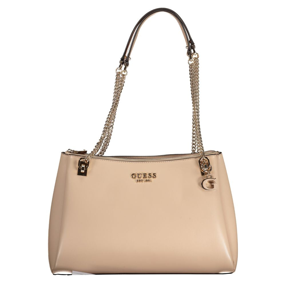 Guess Jeans Beige Polyethylene Handbag Guess Jeans Tan