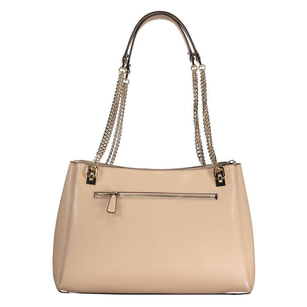 Guess Jeans Beige Polyethylene Handbag Guess Jeans Tan