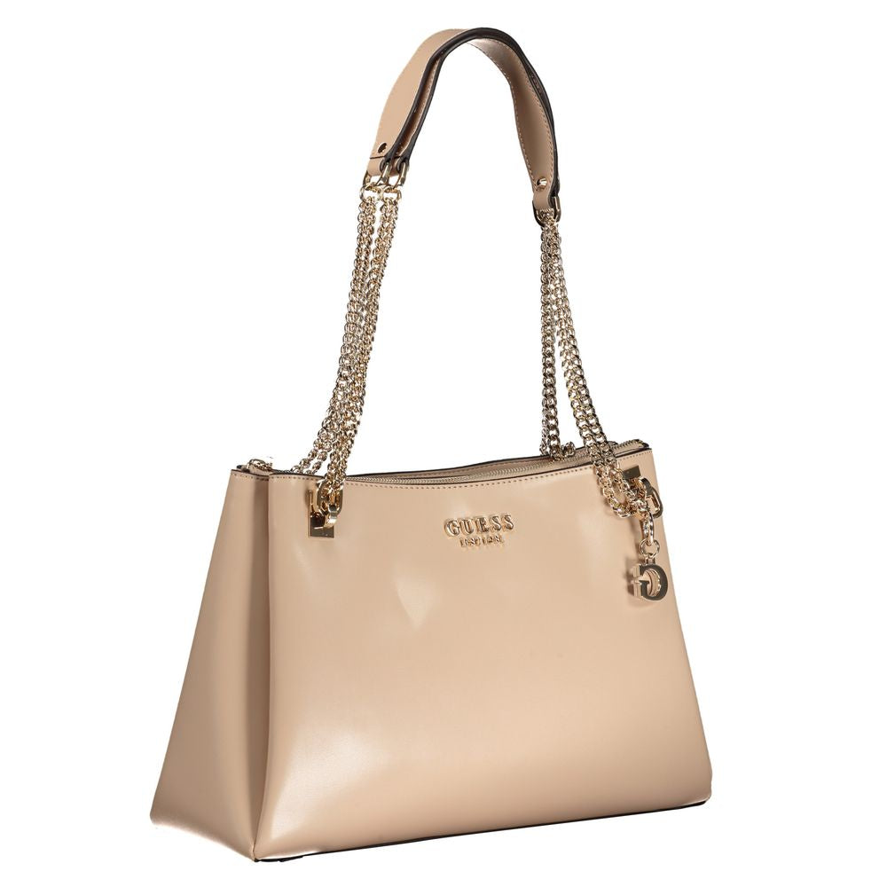Guess Jeans Beige Polyethylene Handbag Guess Jeans Tan