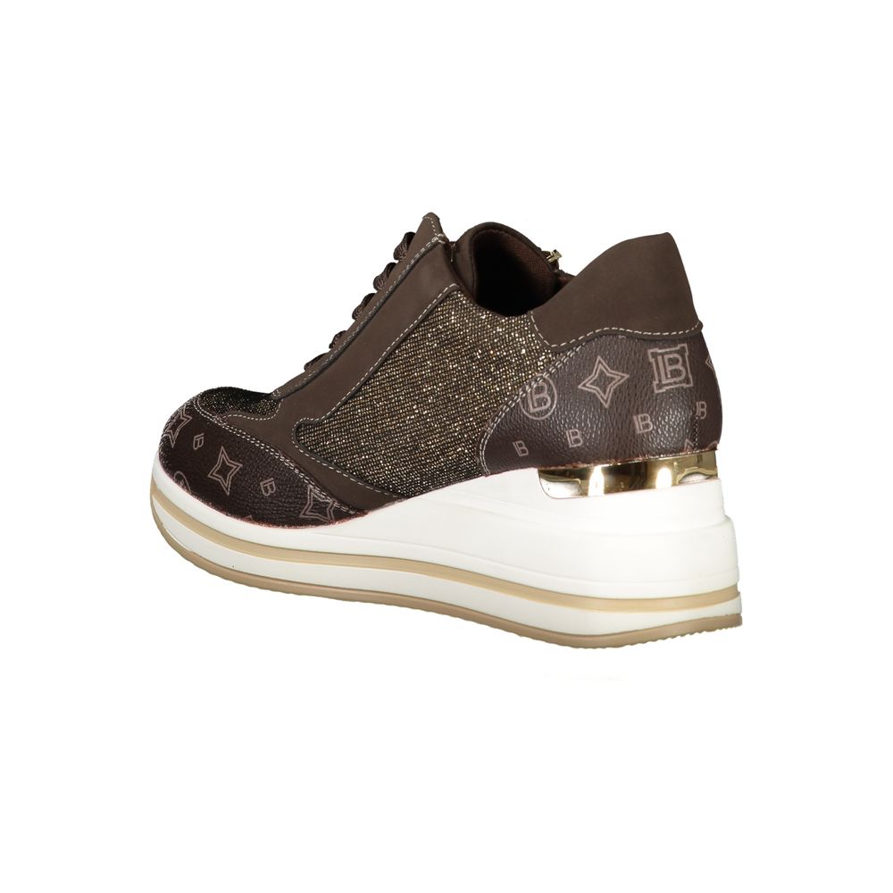 Laura Biagiotti Brown Polyester Women Sneaker Laura Biagiotti Light Gray