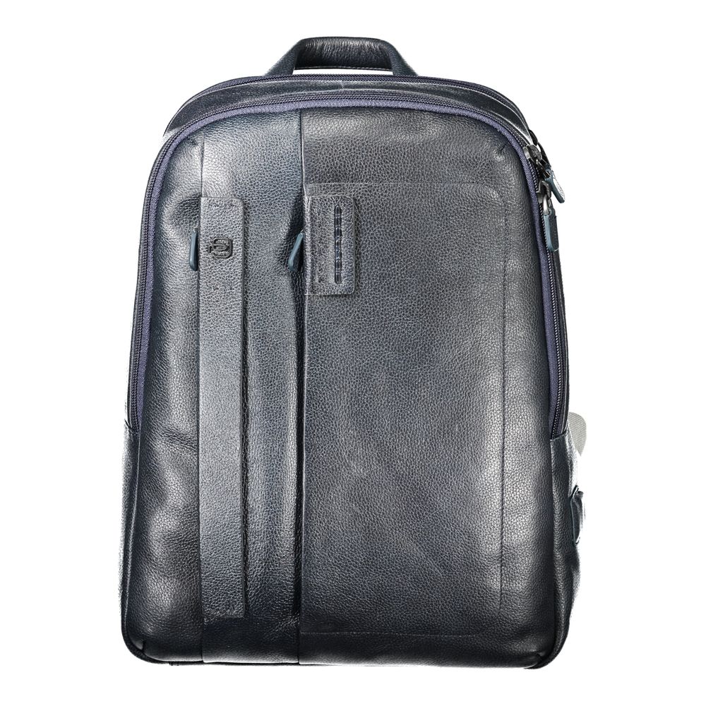 Piquadro Blue Leather Men Backpack Piquadro Dim Gray