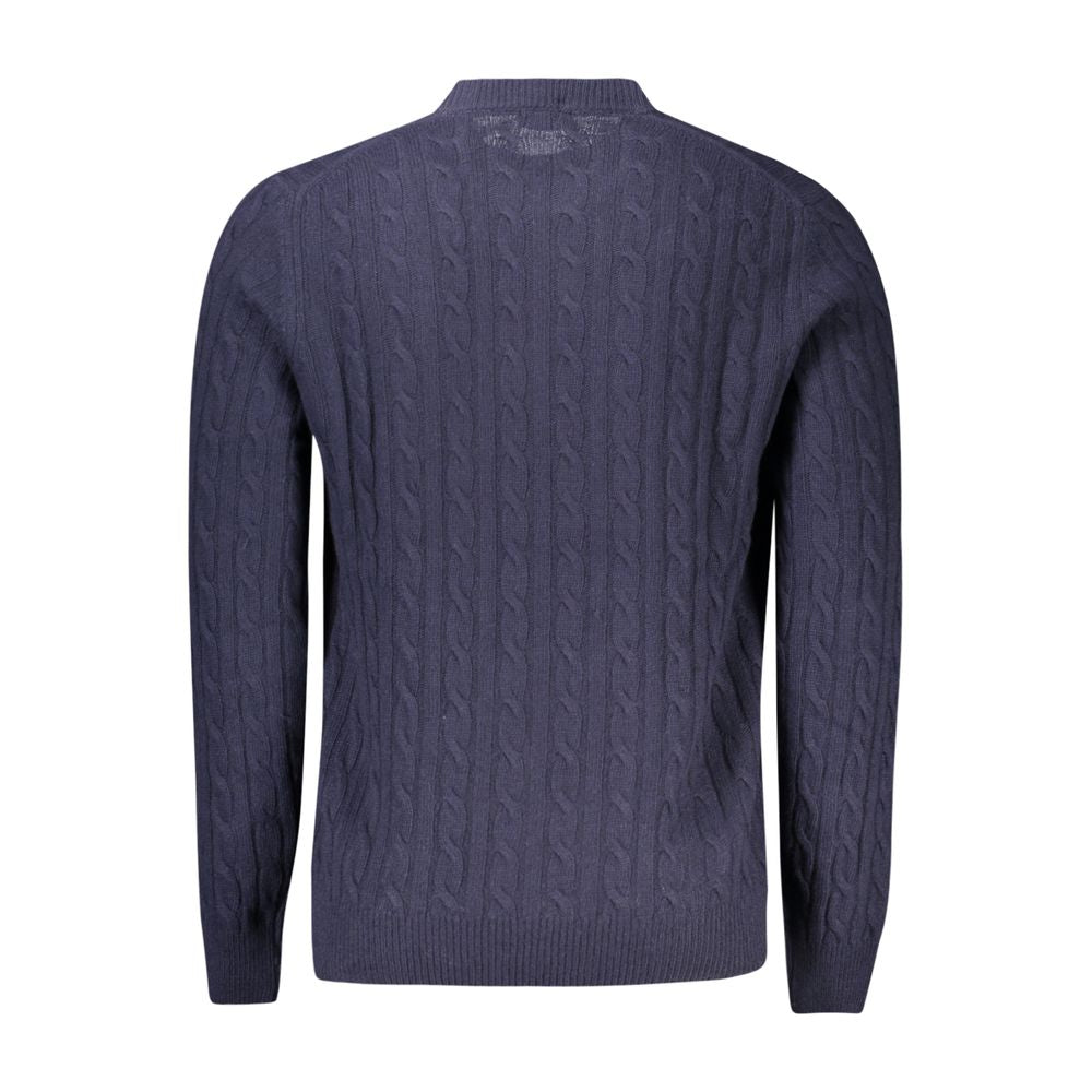 North Sails Blue Wool Men Sweater North Sails Dark Slate Gray