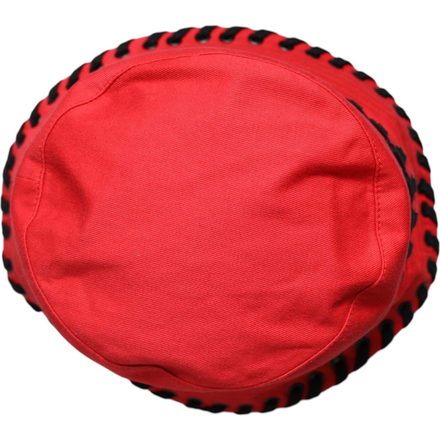 Dolce & Gabbana Red Lace Polyester Wide Brim Bucket Hat Dolce & Gabbana Firebrick