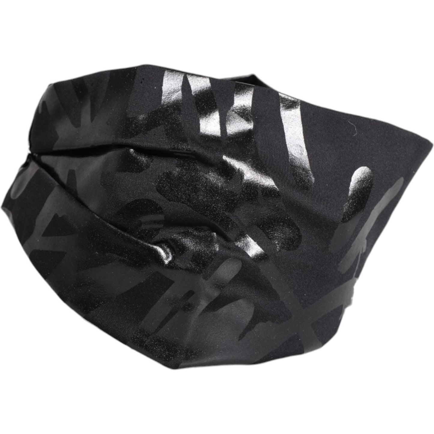 Dolce & Gabbana Black Nylon Stretch DG Logo Head Band Hat Dolce & Gabbana Dark Slate Gray