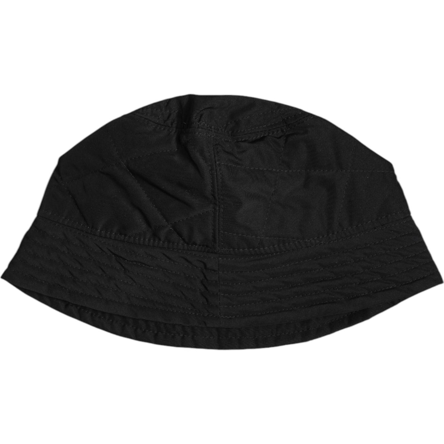 Dolce & Gabbana Black DG Crystal Polyester Wide Brim Bucket Hat Dolce & Gabbana Black