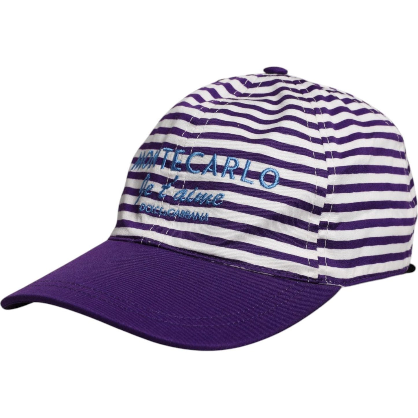 Dolce & Gabbana White Purple Stripe Cotton Women Baseball Cap Dolce & Gabbana Dark Slate Gray