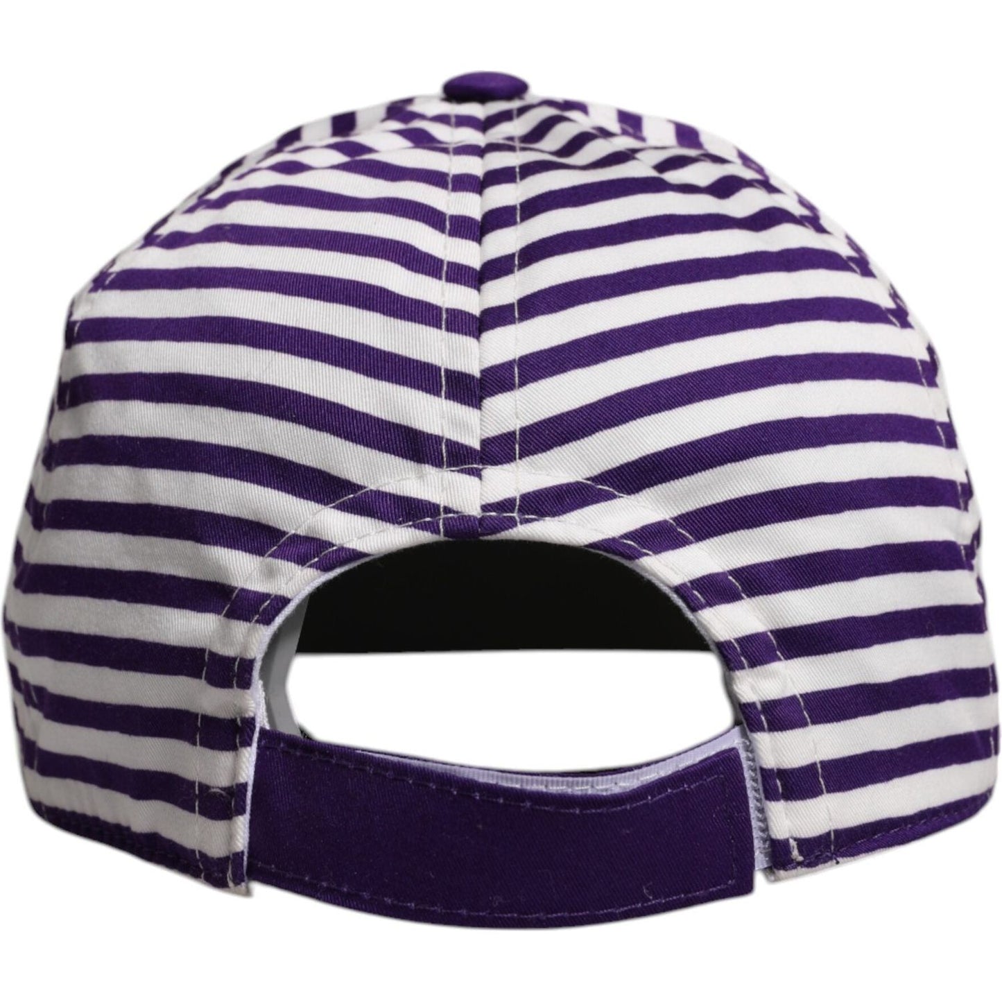 Dolce & Gabbana White Purple Stripe Cotton Women Baseball Cap Dolce & Gabbana Light Gray