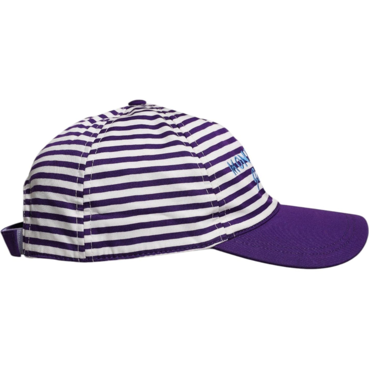 Dolce & Gabbana White Purple Stripe Cotton Women Baseball Cap Dolce & Gabbana Light Gray
