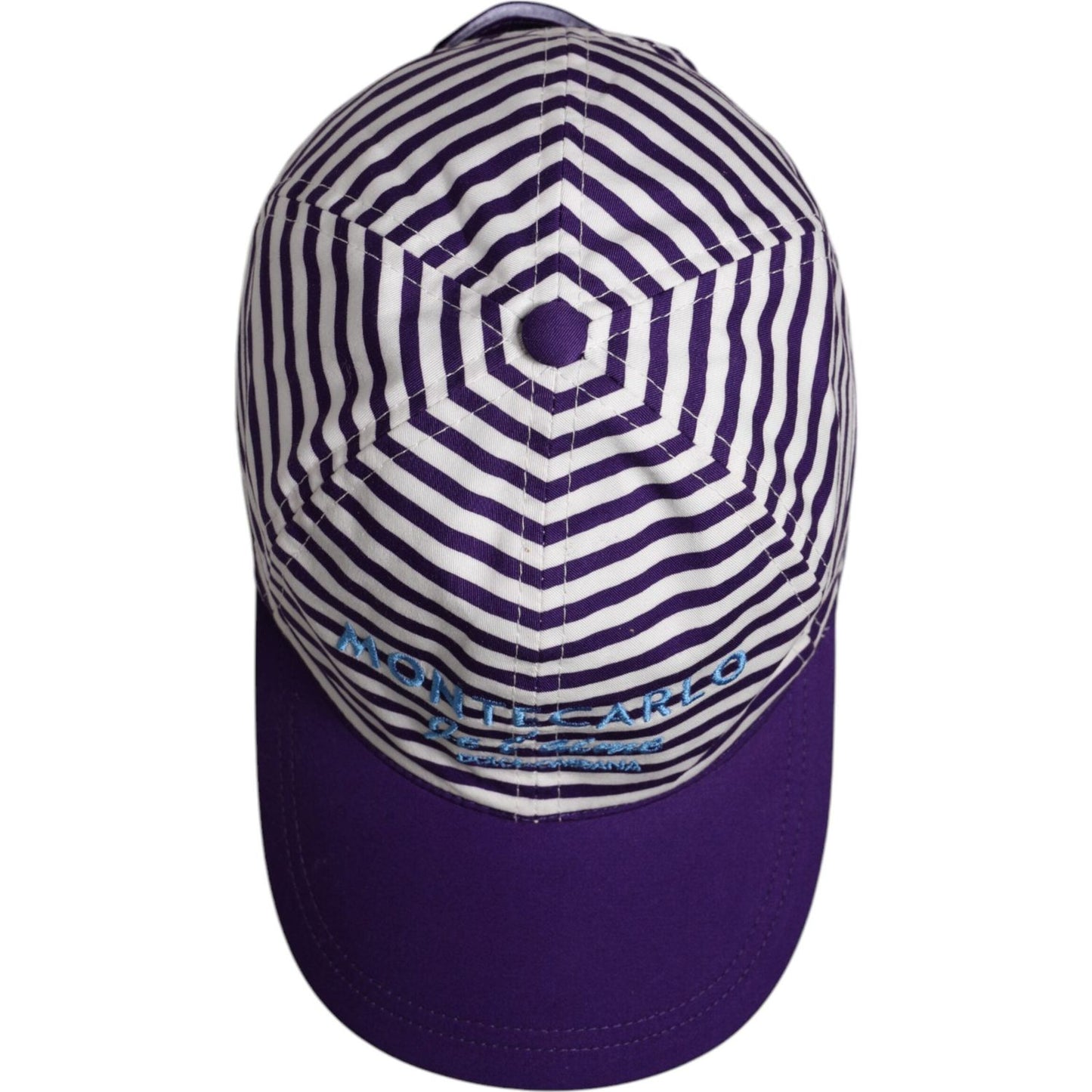 Dolce & Gabbana White Purple Stripe Cotton Women Baseball Cap Dolce & Gabbana Light Gray