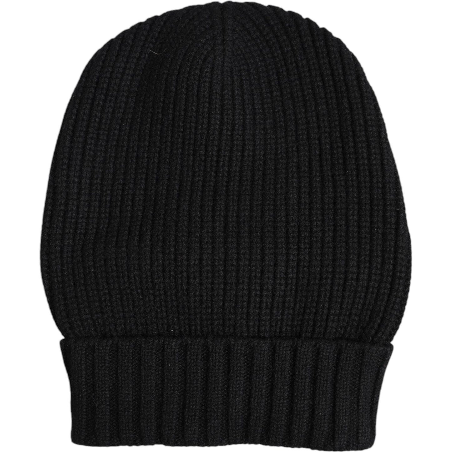 Dolce & Gabbana Black Cashmere Knitted Winter Beanie Hat Dolce & Gabbana Black
